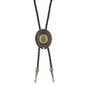 Corbata Bolo Western con colgante de sombrero de vaquero bronce y cordón trenzado - Bronce antiguo