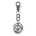 Llavero vintage de aleación con diseño de rueda de estrella y acabado plateado antiguo - Plata Antigua