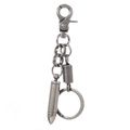 Retro zinc alloy bullet keychain with antique silver finish and swivel lobster clasp hook - Antique Silver