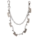 Dubbellaagse punk metalen broekketting met hakmes hangers voor hiphop streetwear mode - Antiek Zilver