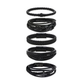 5-piece men's black braided leather bracelet set with matte magnetic clasp and infinity charm - 22.5cm / Infinity Symbol Style (5-Piece Set Type F)