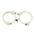 Pulseras magnéticas ajustables para parejas con cuerdas trenzadas en blanco y negro - Blanco Roto