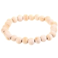 Ethnic style natural wood bead bracelet with single strand and smooth polished finish - Light Natural Wood Round Bead Style (HM-F0009-H)