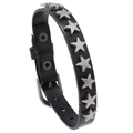 Pulsera punk retro de cuero negro con tachuelas de estrella y hebilla ajustable - Negro