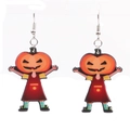 Orecchini di Halloween in acrilico con zucca per feste con vivaci colori arancio e rosso - Ragazzo Zucca