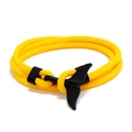 Bracciale nautico intrecciato giallo fatto a mano con chiusura a gancio a coda di balena - Giallo e Coda di Balena Nera