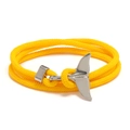 Bracciale multifilo intrecciato giallo brillante con ciondolo a coda di balena - Giallo e Coda di Balena Argento