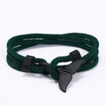 Bracciale intrecciato in corda Milano verde scuro con chiusura a coda di balena nera - Verde Scuro e Coda di Balena Nera