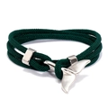 Bracciale in corda Milan intrecciata verde scuro con chiusura a coda di balena argento - Verde Scuro e Coda di Balena Argento