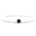 Minimalist 8mm white turquoise and black onyx beaded stretch bracelet for men - White