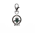 Golden fish keychain with iridescent shell inlay and silver metal ring for women - Goldfish