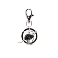 Polished metal kangaroo keychain featuring iridescent abalone shell inlay on white background - Kangaroo