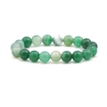 Classic 10mm green striped agate beaded bracelet with polished natural stone gems - Green
