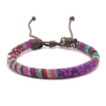 Handmade bohemian colorful woven friendship bracelet with adjustable knot - Bright Colorful Thin Stripes (Style B)