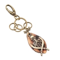 Portachiavi punk vintage in pelle con teschio e gancio in metallo bronzato retrò - Teschio in Bronzo