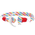 Regenbogen geflochtenes Ankerarmband mit silberner Metallschnalle im maritimen Stil - Regenbogen Geflochtener Stil (010#)