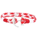 Detailansicht des nautischen Ankerarmbandes mit rot-weiß-rosa geflochtener Schnur und Verschluss - Rot Weiß Rosa Gemischt Geflochtener Stil (014#)
