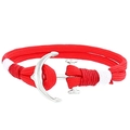 Bracelet ancre pour homme en corde de polyester tressée rouge avec fermoir métallique - Style Tressé Rouge (004#)