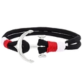 Bracelet de style nautique pour homme en corde tressée noire avec ancre argentée - Style Tressé Noir (001#)