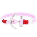 Detailaufnahme des rosa nautisch geflochtenen Armbands mit silbernem Anker-Metallverschluss - Rosa Geflochtener Stil (025#)