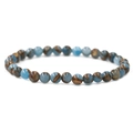 Bracciali di distanza da 6mm con perline blu marmorizzate per coppie su sfondo bianco - Blu