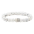White turquoise crown bracelet with silver micro-paved cubic zirconia beads for couples - Silver