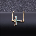 Lussuoso bracciale a libellula dorata con zirconi colorati e catena a trazione regolabile - Oro