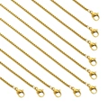 Gouden roestvrijstalen box-kettingen met karabijnsluiting op witte achtergrond - 1.5mm*45+5cm / 1.5 Goud