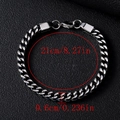 Dettaglio bracciale cubano argento con misure di 0,6 cm di larghezza e 21 cm - Maglia Cubana Lucidata Stile Interno Blu