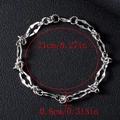 Pulsera para hombre de acero inoxidable plateado, estilo cubano, longitud 21 cm y punk - Estilo de Torsión Hecho a Mano Anudado