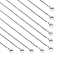 Set van 10 zilveren roestvrijstalen boxkettingen met sluitingen voor sieraden DIY - 1.5mm*45+5cm / 1.5 Staal Kleur