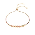 Bracciale a stella dorato regolabile con zirconi arcobaleno e chiusura a scorrimento - Pentagramma