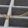 Golden box chain necklace with a colorful zircon micro-paved Saturn planet pendant - Universe Planet Style (Box Chain)