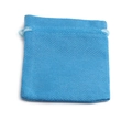 Hemelblauwe jute opbergtas met trekkoord en linnen textuur voor cadeauverpakkingen - Blauw