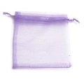 Bolsa de organza lavanda 9x12cm con cordón para empaque de joyas y regalos de boda - 9x12cm / Púrpura Transparente