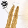 Lot de 10 colliers en acier inoxydable doré de 3 mm sur carte d'affichage - Or