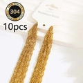 Set of 10 gold-plated 304 stainless steel water wave chain necklaces with lobster clasps - 10Pcs / Gold