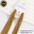 10-pack of 50cm golden 304 stainless steel box chains with lobster clasps - 50cm (10 Pieces/Pack) / Gold
