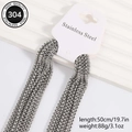 10-piece pack of silver 304 stainless steel box chains with lobster clasp 50cm - 50cm (10 Pieces/Pack) / Steel