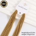 Golden 304 stainless steel box pearl chain 60cm length with secure lobster clasp - 60cm (10 Pieces/Pack) / Gold