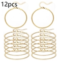 Detail von 12 goldenen Box-Chain-Armbändern mit Karabinerverschluss für DIY-Schmucksets - 12er Pack / Gold