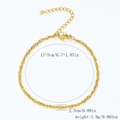 Bracelet chaîne dorée à double maillon pour création bijoux avec fermoir homard - Chaîne à Double Maillon-Or【2.3mm de Large】17+5cm