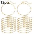 Detailed set of 12 golden snake bone chains with beads for DIY jewelry making - 12 Pieces / Gold