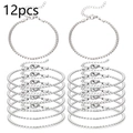 Detail von 12 silbernen Box-Chain-Armbändern mit Karabinerverschluss für Schmuck - 12er Pack / Silber