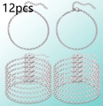 Set de 12 cadenas plateadas con cierres de mosquetón y extensión para joyería artesanal - Color Acero