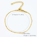 Lot de 12 bracelets chaîne dorée avec fermoir mousqueton et extension de 5 cm - Chaîne Étoilée-Or【1.5mm de Large】17+5cm