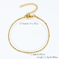 Lot de 12 bracelets chaîne serpent torsadée dorée avec fermoir mousqueton et extension - Chaîne Serpent Carrée Torsadée-Or【1.2mm de Large】17+5cm