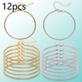 Detail von 12er-Set Box-Kettenarmbändern in Gold und Silber mit Karabinerverschluss - Stahl und Gold