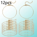 Detail von 12 goldenen Gliederketten mit Karabinerverschluss und Verlängerung für DIY-Schmuck - Gold