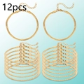 Lot de 12 chaînes serpent dorées avec fermoirs mousquetons et rallonges pour bijoux DIY - Doré